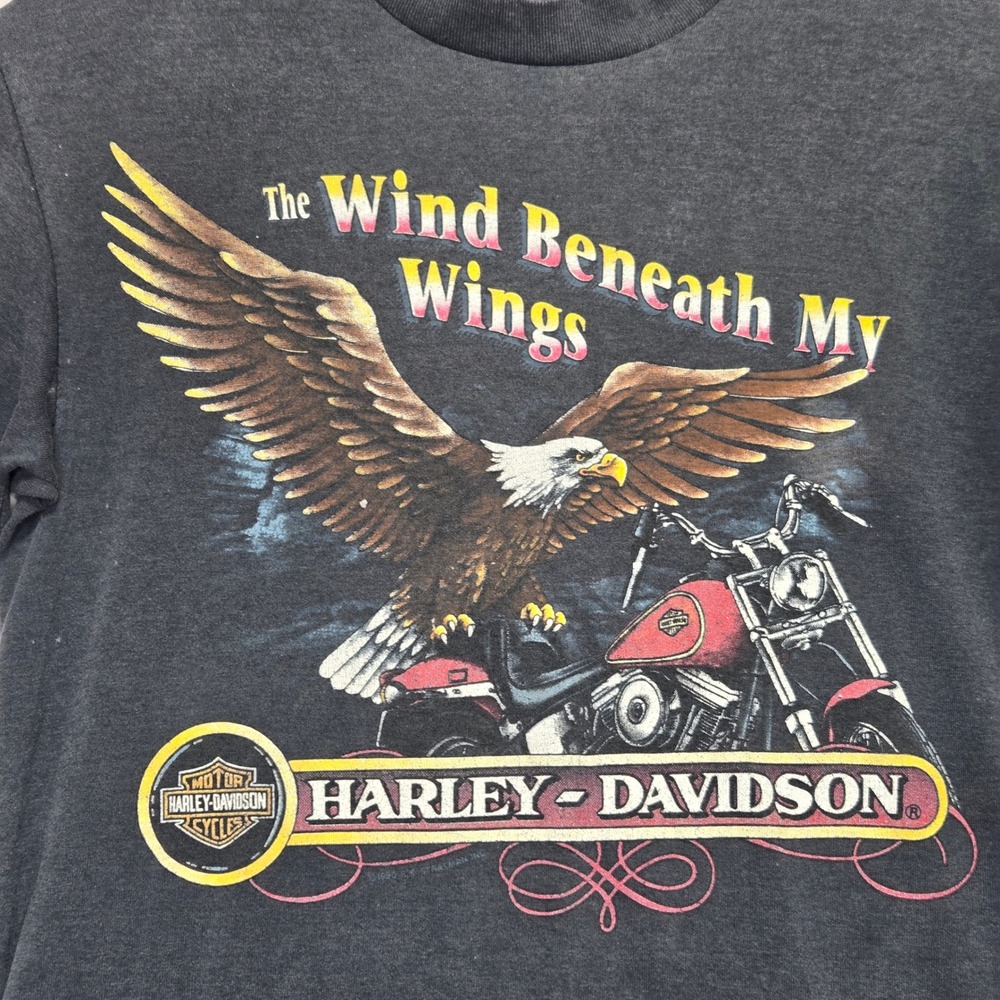 Vintage Harley Davidson Motorcycle Shirt Men M Eagle Distressed Faded USA 90s - Picture 2 of 14